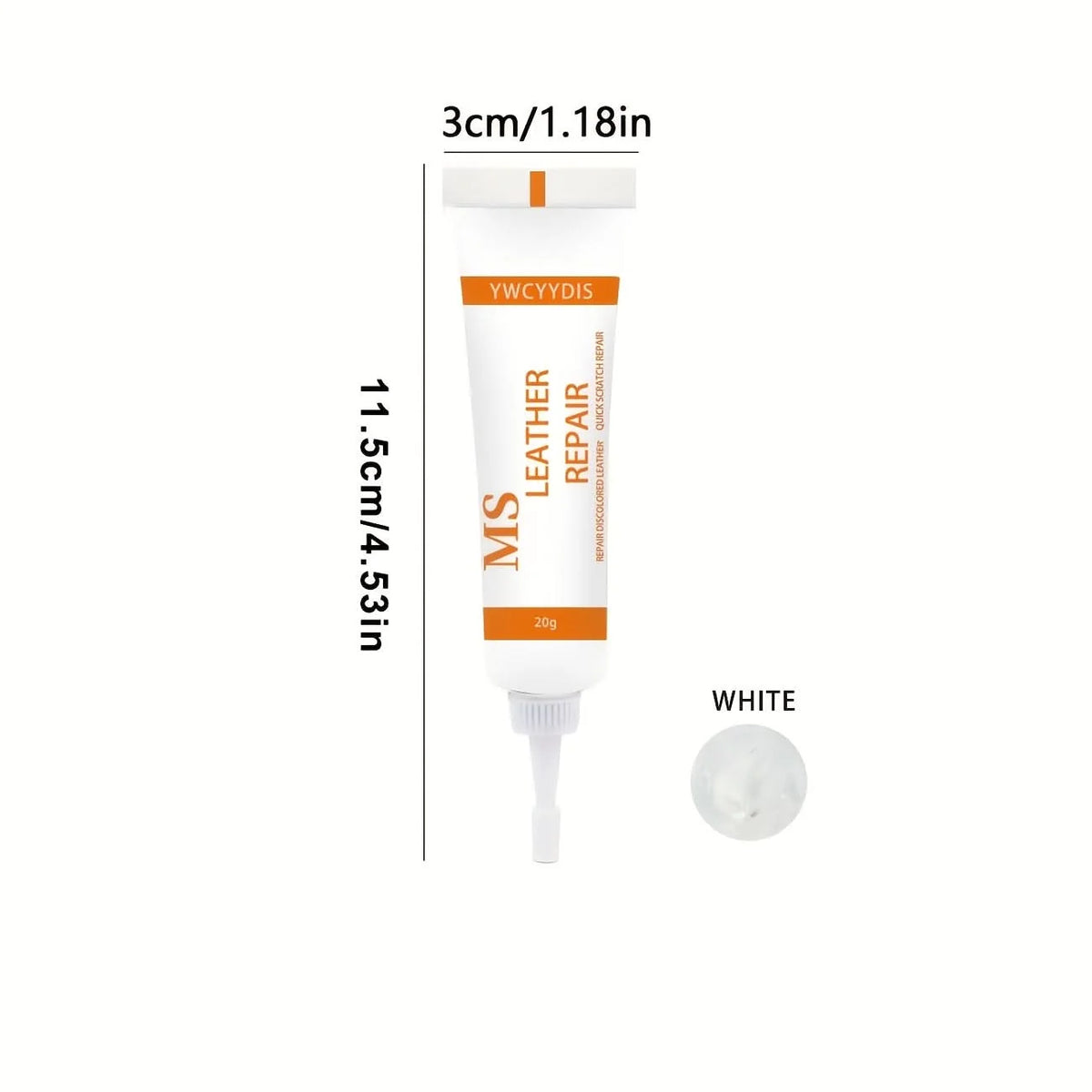 Leather Edge Repair Cream Built-In Brush Smooth White Finish