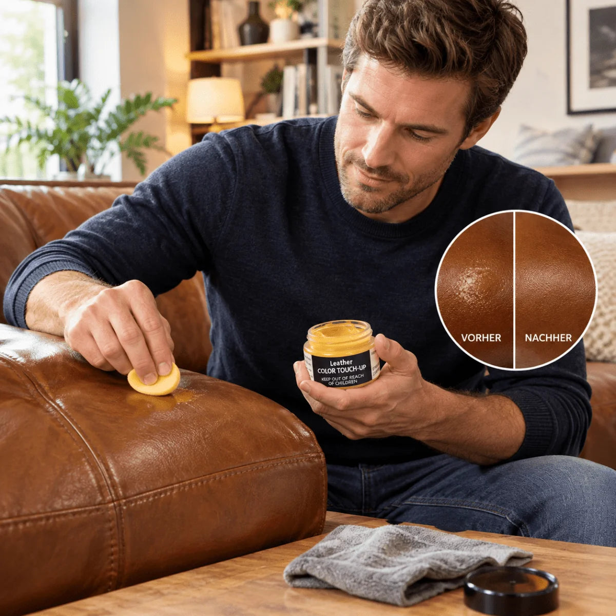 Leather Repair Paint Color-Renewing Easy-Apply Formula