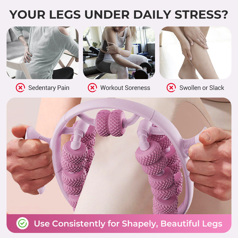 Leg Massage Roller Ergonomic Nodule Design & Non-Slip Handles