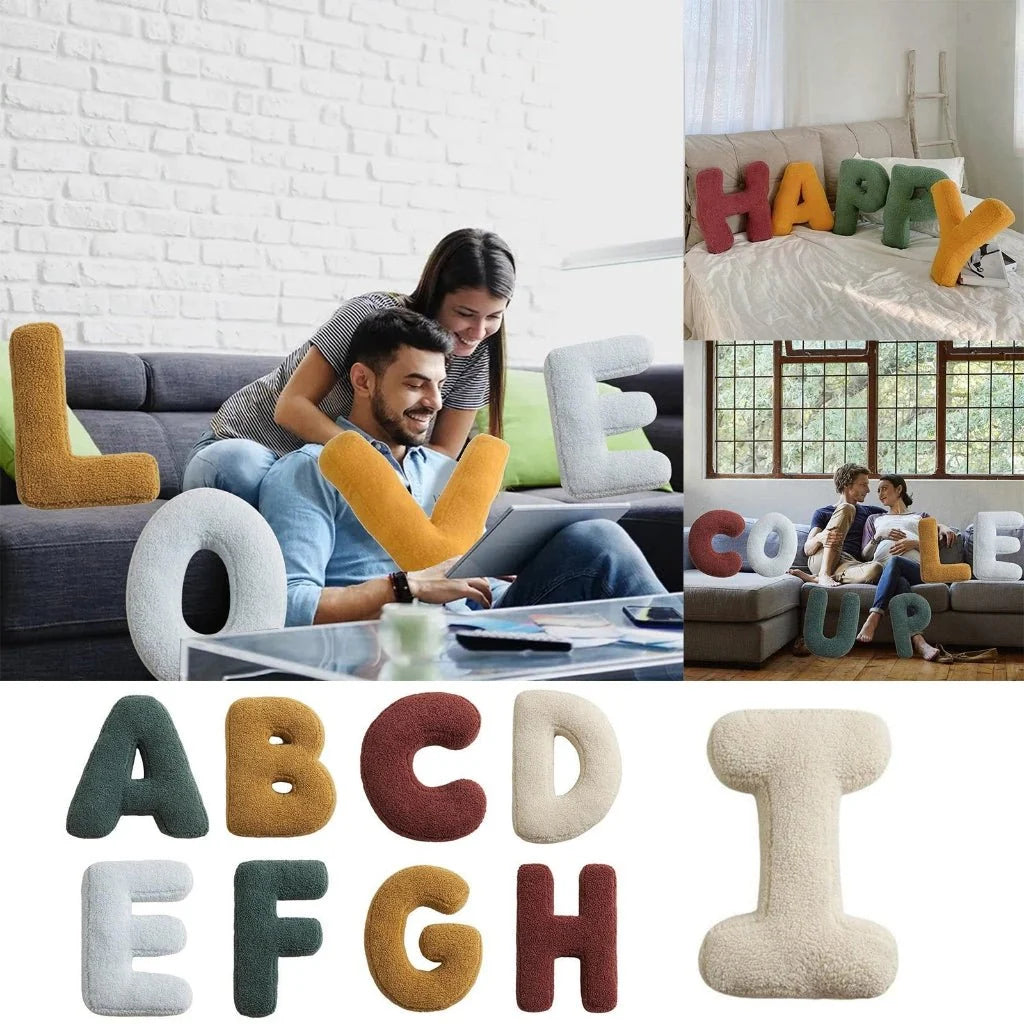 Letter Pillow Soft Velvet Personalized Alphabet Design