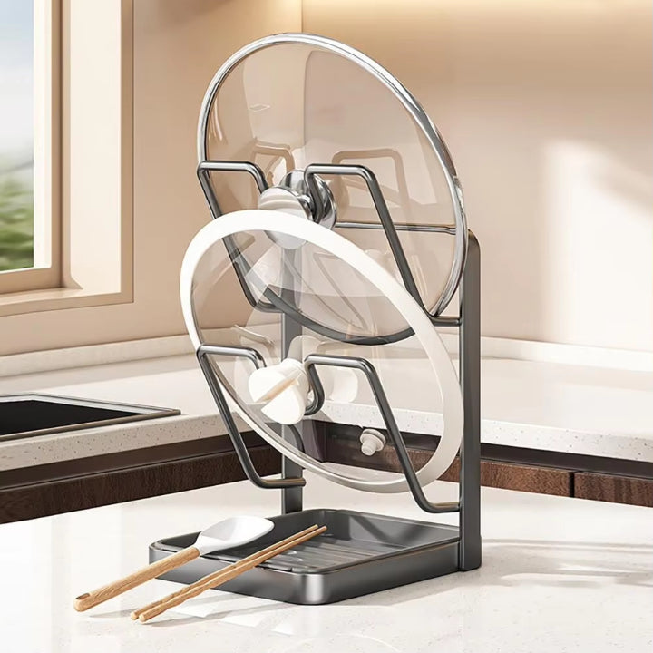 Lid & Utensil Holder Metal Double-Decker Removable Drip Tray