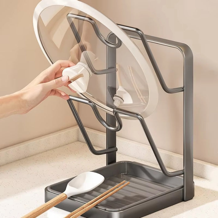 Lid & Utensil Holder Metal Double-Decker Removable Drip Tray