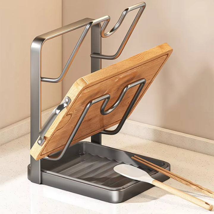 Lid & Utensil Holder Metal Double-Decker Removable Drip Tray