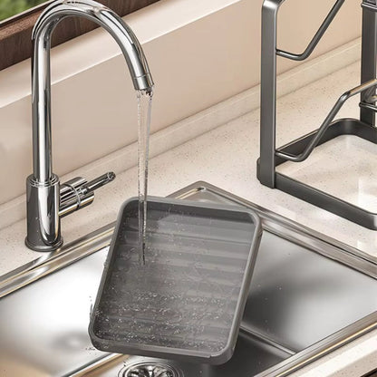 Lid & Utensil Holder Metal Double-Decker Removable Drip Tray