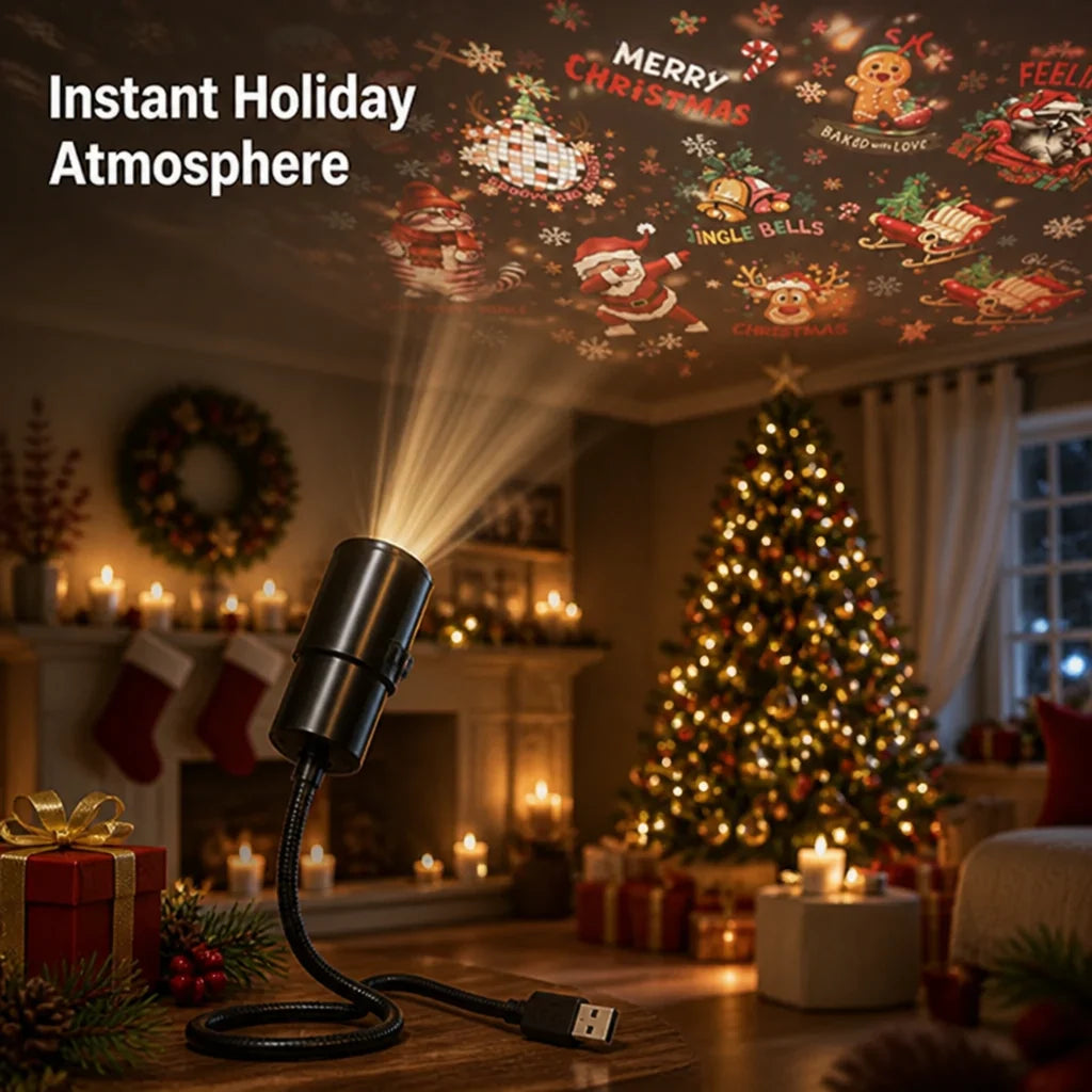 Light Projector USB Powered Interchangeable Themed Scene Discs