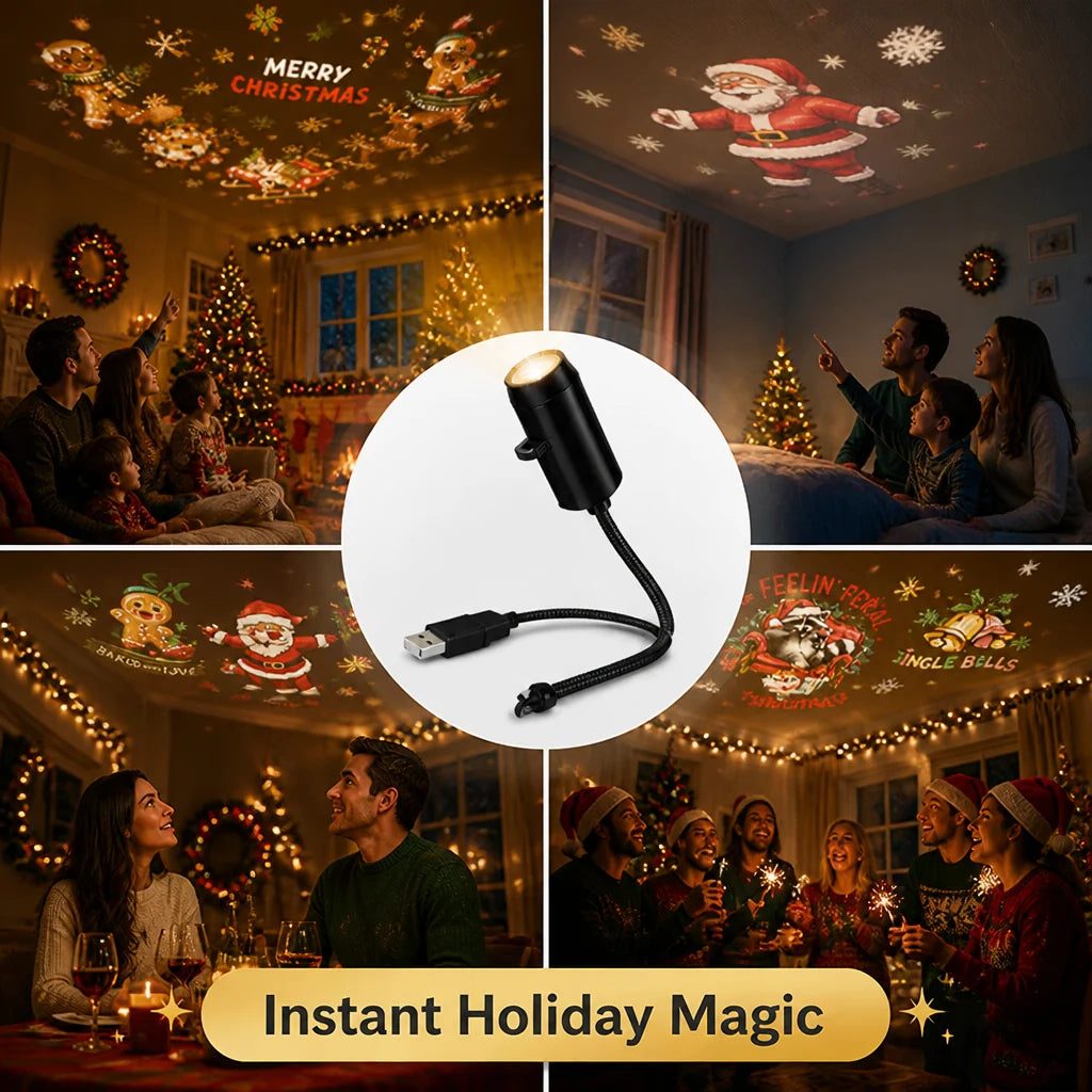 Light Projector USB Powered Interchangeable Themed Scene Discs
