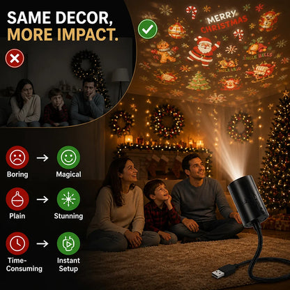Light Projector USB Powered Interchangeable Themed Scene Discs
