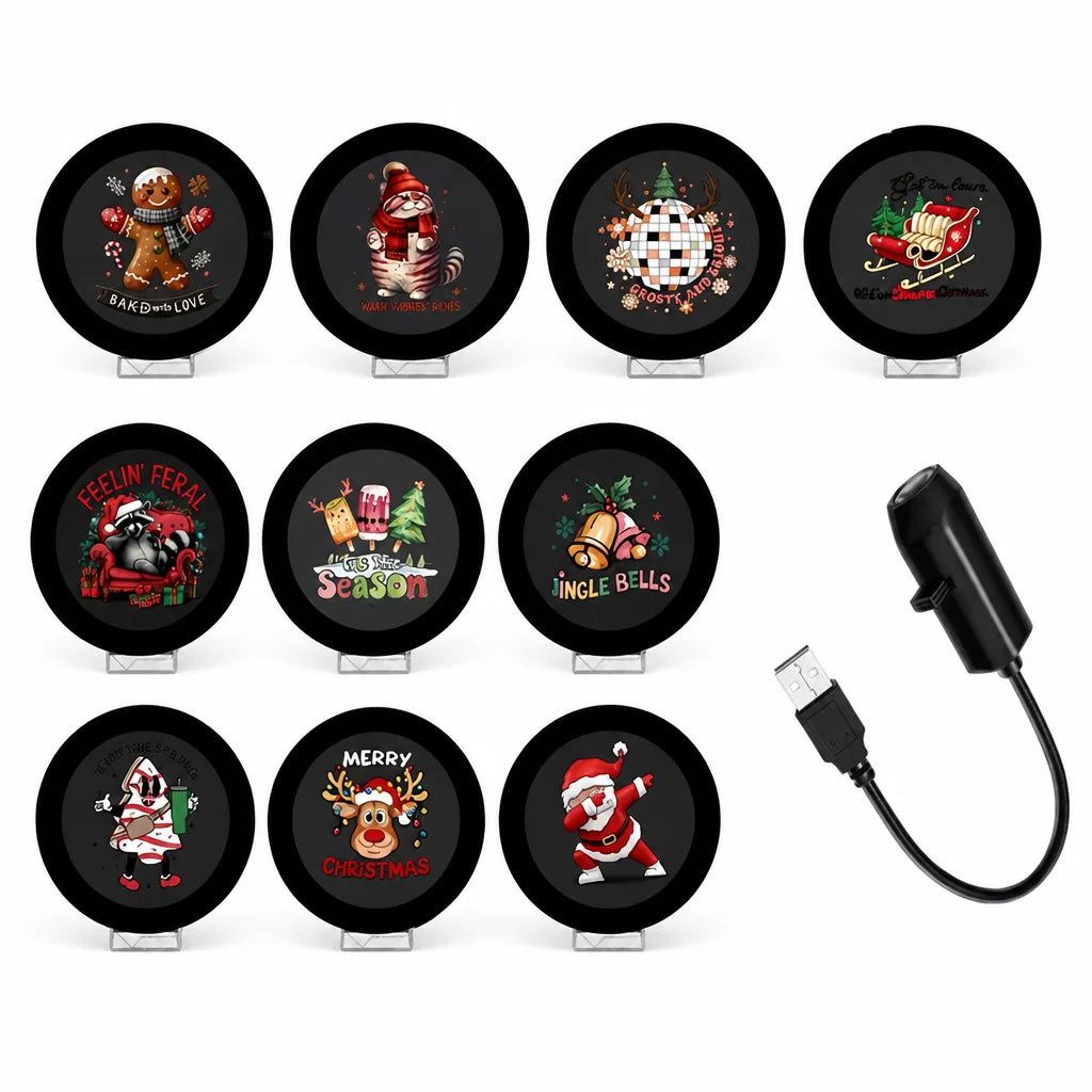 Light Projector USB Powered Interchangeable Themed Scene Discs