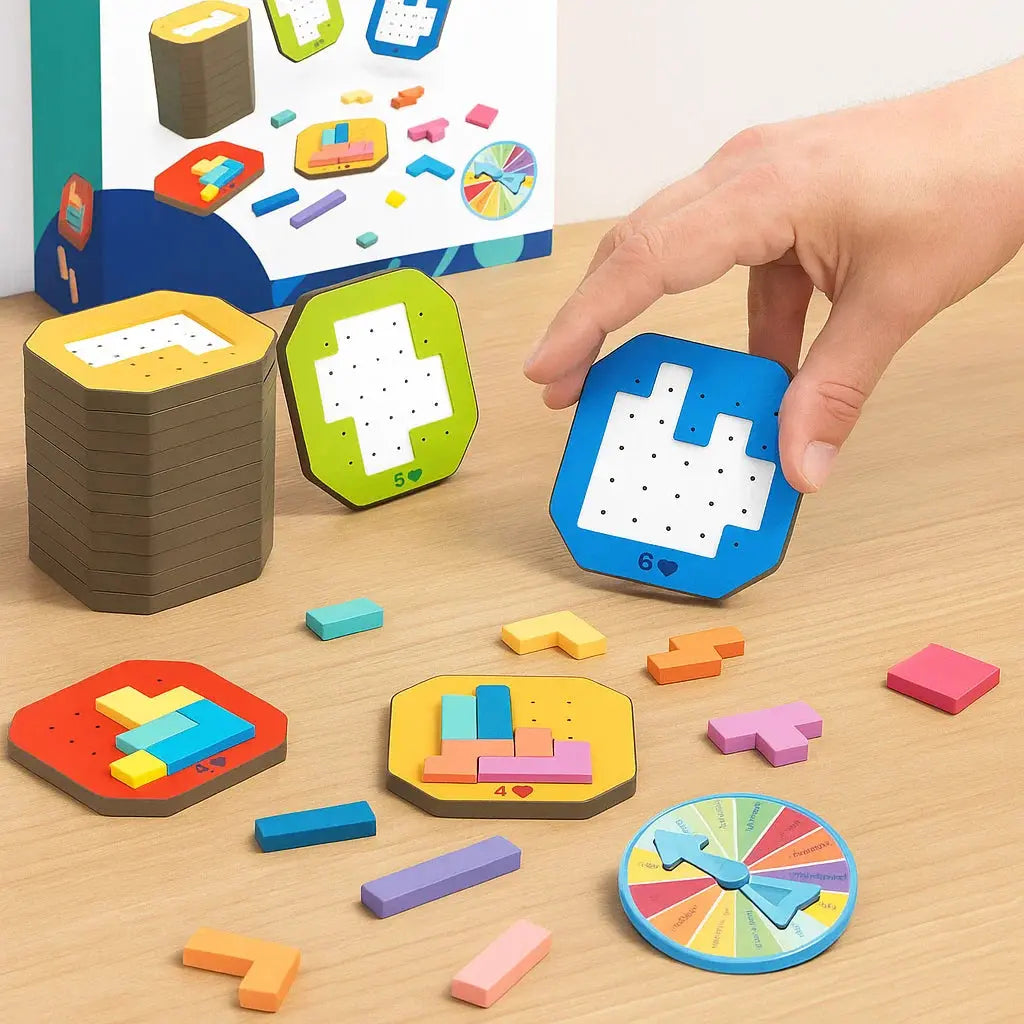 Logic Puzzle Game 108 Pieces 20 Challenge Cards