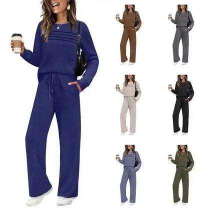 Lounge Set Cotton Blend Breathable Drawstring Pants