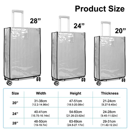 Luggage Cover Clear PVC Waterproof & Scratch Protection