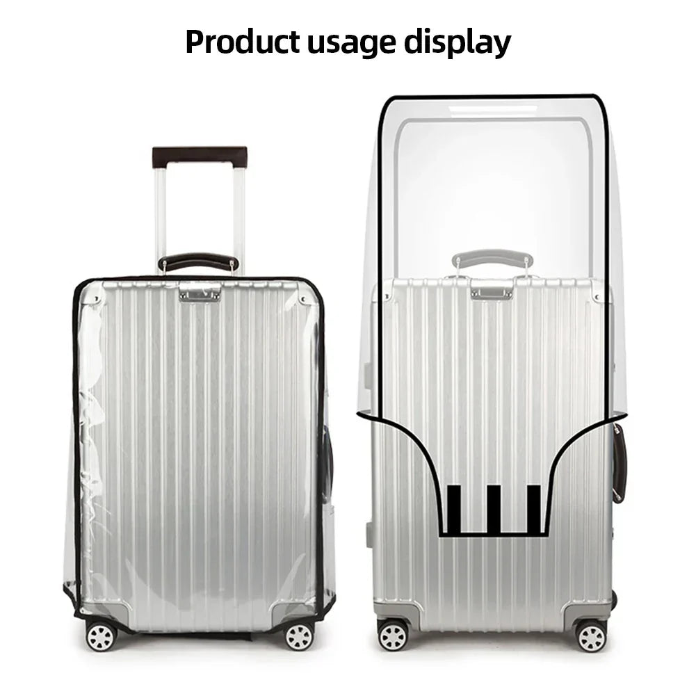 Luggage Cover Clear PVC Waterproof & Scratch Protection