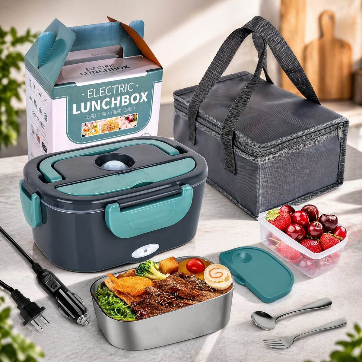 Lunch Box Stainless Steel Interior Adjustable Temp Dial