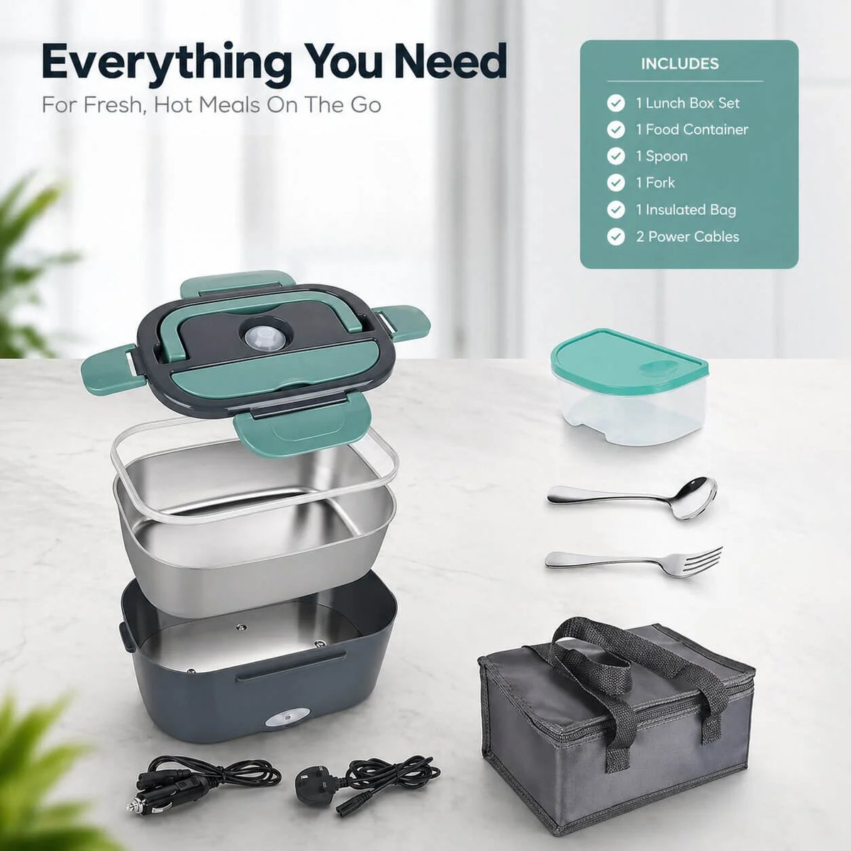 Lunch Box Stainless Steel Interior Adjustable Temp Dial
