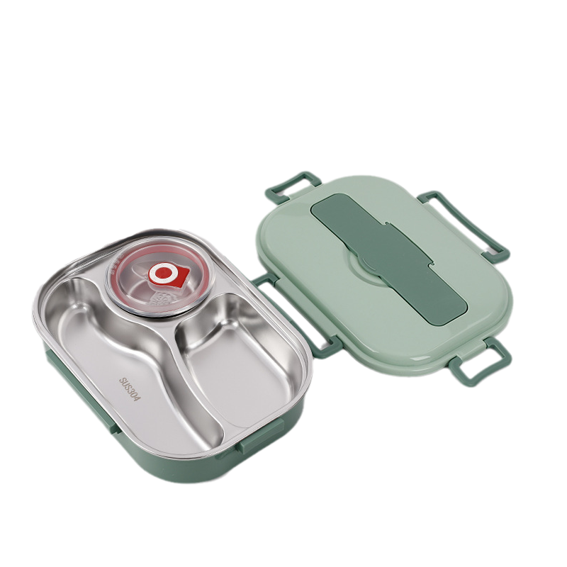 Lunch Box Stainless Steel Separate Compartments & Soup Bowl