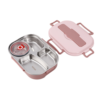 Lunch Box Stainless Steel Separate Compartments & Soup Bowl
