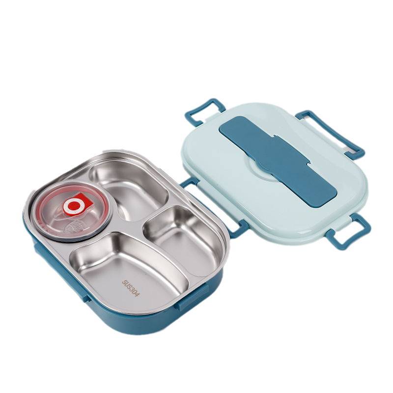 Lunch Box Stainless Steel Separate Compartments & Soup Bowl