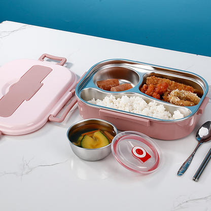 Lunch Box Stainless Steel Separate Compartments & Soup Bowl
