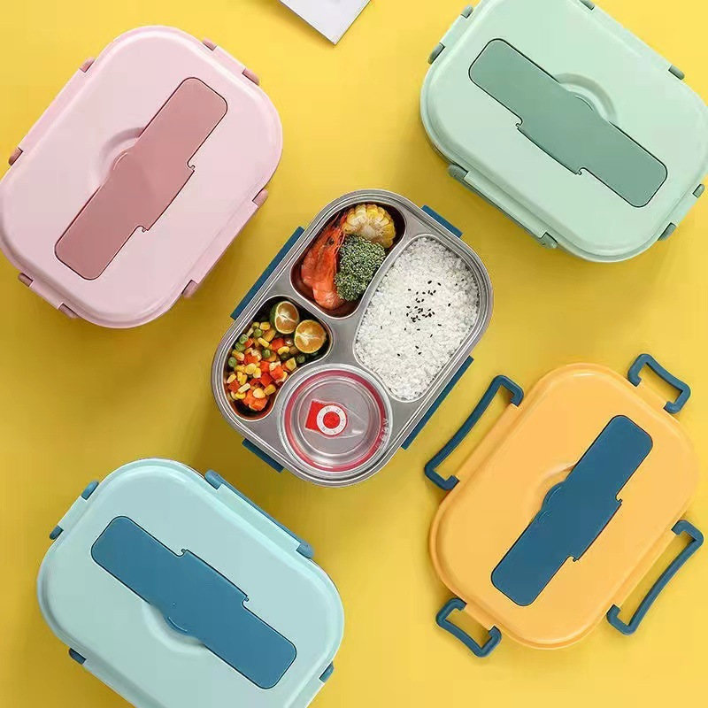 Lunch Box Stainless Steel Separate Compartments & Soup Bowl