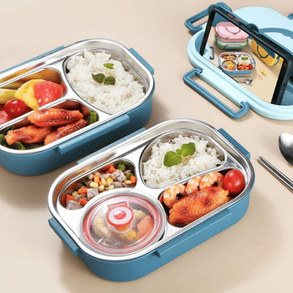 Lunch Box Stainless Steel Separate Compartments & Soup Bowl