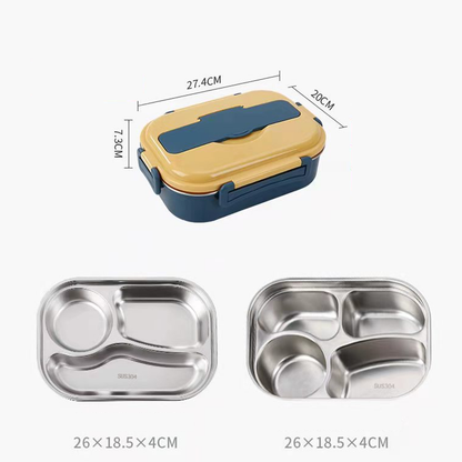 Lunch Box Stainless Steel Separate Compartments & Soup Bowl
