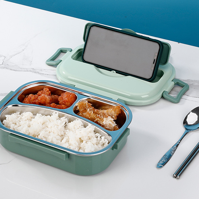 Lunch Box Stainless Steel Separate Compartments & Soup Bowl