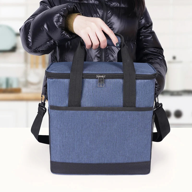 Lunch Cooler Bag Insulated Easy-Clean Lining Adjustable Strap