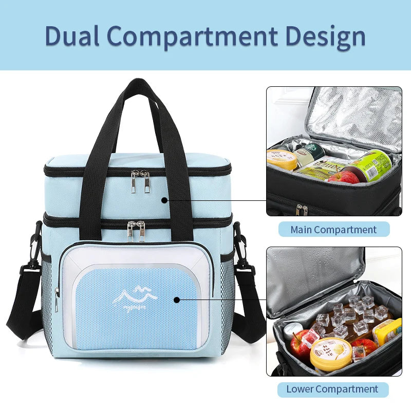 Lunch Cooler Bag Insulated Multi-Compartment Padded Handles