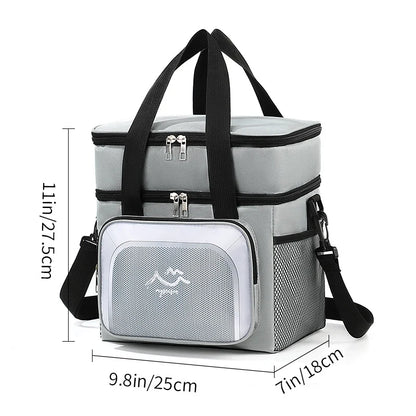 Lunch Cooler Bag Insulated Multi-Compartment Padded Handles
