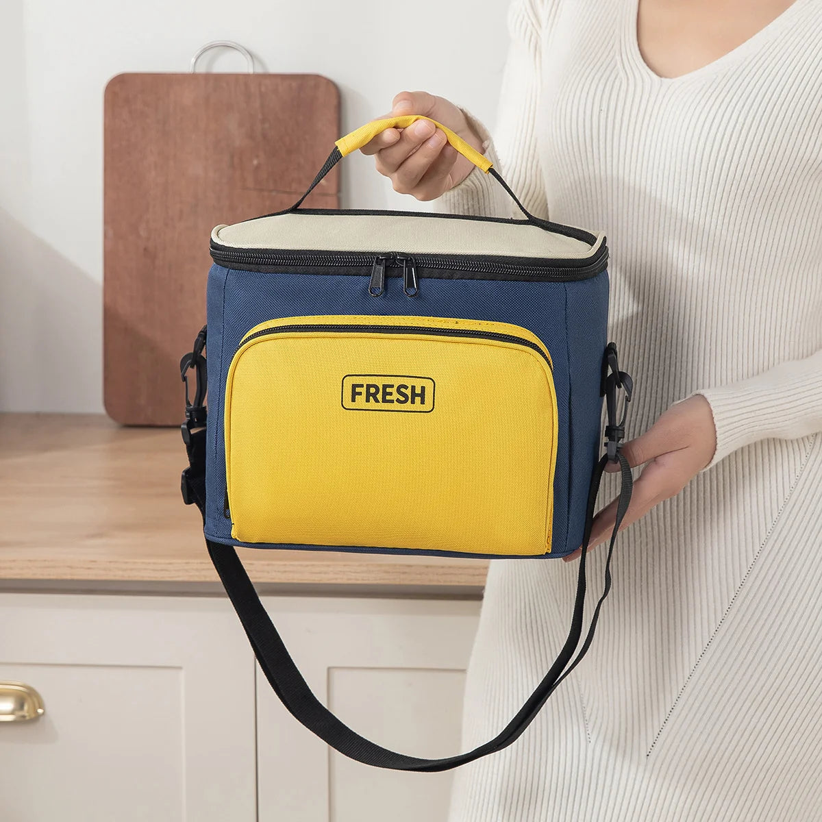 Lunch Cooler Insulated Multiple Compartments & Adjustable Strap