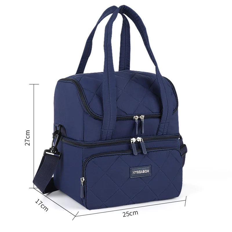 Lunch Cooler Insulated Multiple Compartments & Adjustable Strap