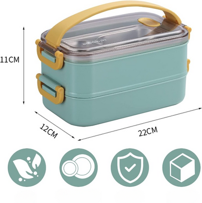 Lunchbox Double-Wall Stainless Steel Leak-Proof & Dishwasher-Safe