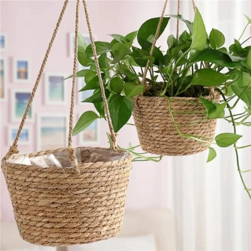Macrame Plant Hanger Handwoven Jute & Cotton Rope
