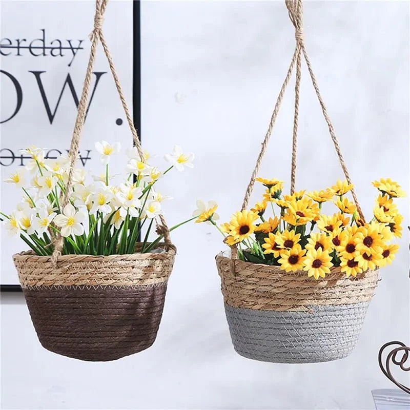 Macrame Plant Hanger Handwoven Jute & Cotton Rope