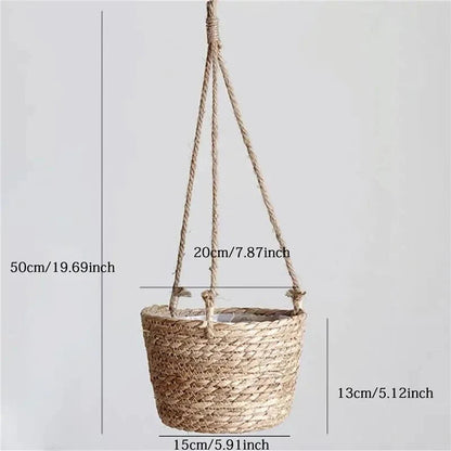 Macrame Plant Hanger Handwoven Jute & Cotton Rope