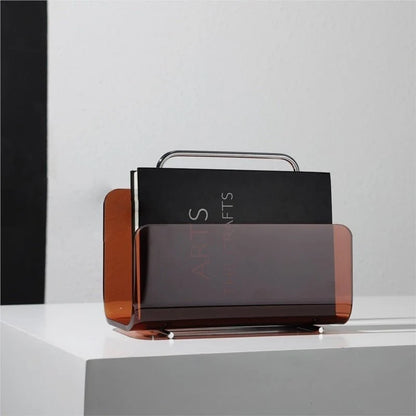 Magazine Holder Transparent Acrylic Space-Saving Storage