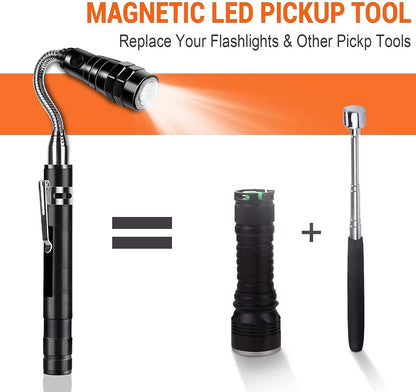 Magnetic Grabber Extendable 22.6 In 3 LED Neodymium Magnet