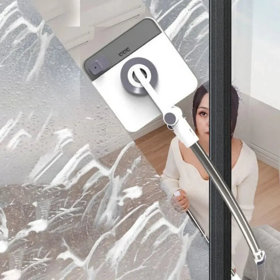 Magnetic Window Cleaner Dual-Sided Microfiber Extendable Handle