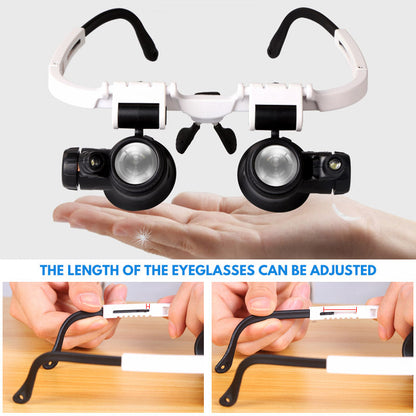 Magnifying Glasses Hands-Free Dual LED & 6 Interchangeable Lenses