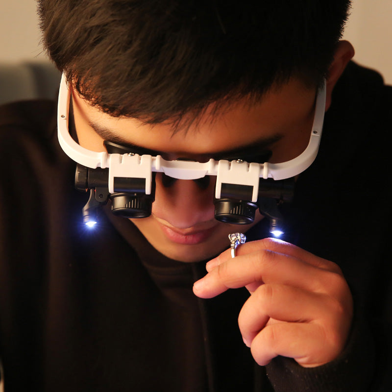 Magnifying Glasses Hands-Free Dual LED & 6 Interchangeable Lenses