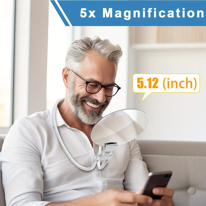 Magnifying Glasses Hands-Free Flexible Gooseneck 5x Magnification