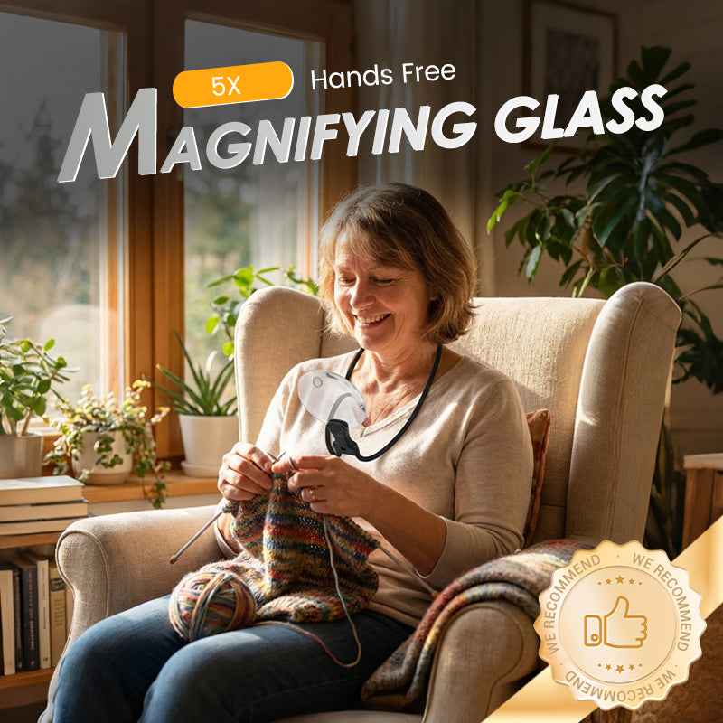 Magnifying Glasses Hands-Free Flexible Neckband 5X & 10X