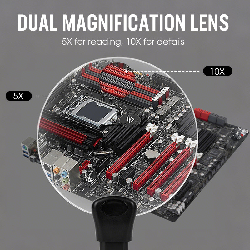 Magnifying Glasses Hands-Free Flexible Neckband 5X & 10X