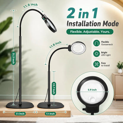 Magnifying Lamp LED Gooseneck 10x & 30x