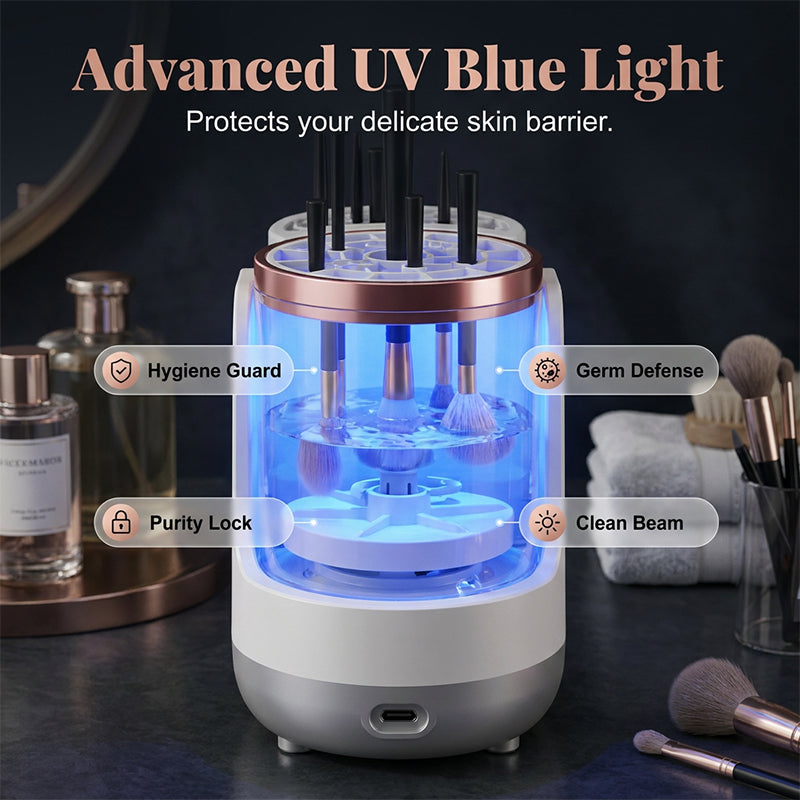 Makeup Brush Cleaner UV Light Sonic Cleaning & Fast Air Drying
