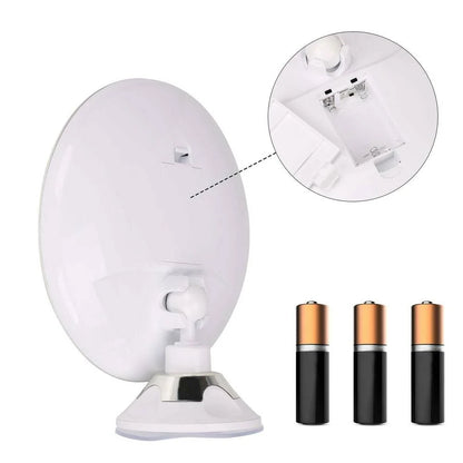 Makeup Mirror 10x Magnification LED Ring Light Suction Mount