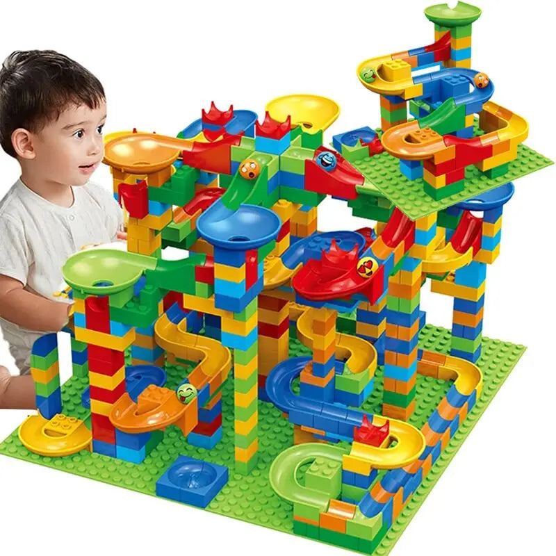 Marble Run Building Set 168 Pieces Tracks Ramps & Tunnels