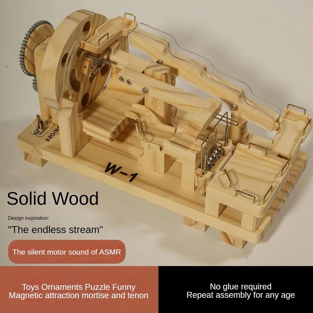Marble Run Solid Wood & Metal Gears Endless Motion