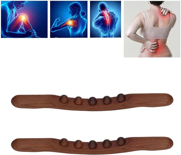 Massage Stick Beech Wood Five Rollers Lymphatic Drainage