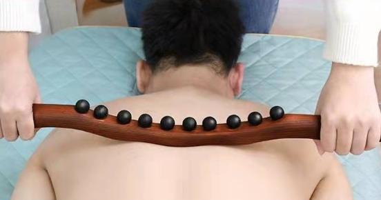 Massage Stick Beech Wood Five Rollers Lymphatic Drainage